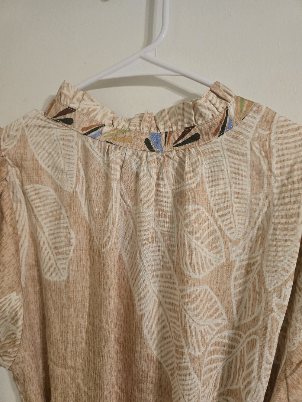 GIGIO Bohemian Cream Midi Dress with Flowered Hem Sz M - Picture 16 of 17
